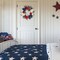 Patriotic Wreath for Front Door with Lights,20'' Red White Blue 4th of July Wreath for Memorial Day Decorations,Floral with Ball Ornament for Independence Day Americana Decor